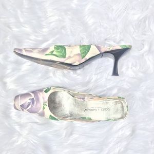 DOLCE & GABBANA ‘Mikado Rosado’ silk slides, 37.5